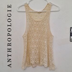 Pins and Needles by Anthropologie Cover-Up Crochet Tank Top Shirt
